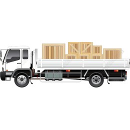 Delivery Truck with Wooden Crates