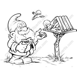 Gnome Feeding Birds