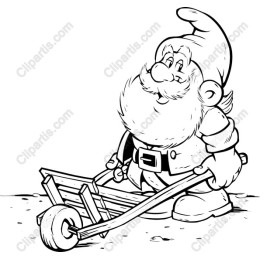 Garden Gnome with Wheelbarrow
