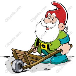 Whimsical Gnome with Wheelbarrow