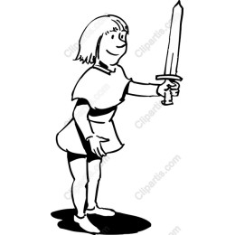Cheerful Child with Sword
