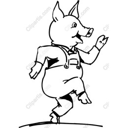 Cheerful Pig Character