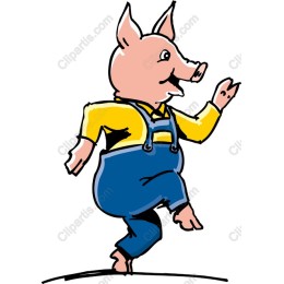 Cheerful Pig Character