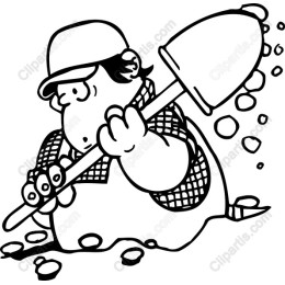Hardworking Man with Shovel