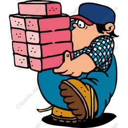 Construction Worker Carrying Bricks