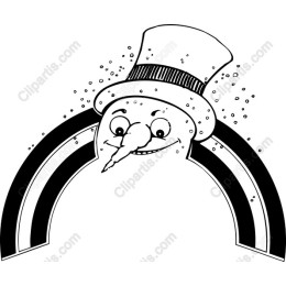 Whimsical Snowman with Rainbow