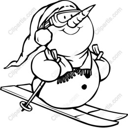 Joyful Snowman Skiing