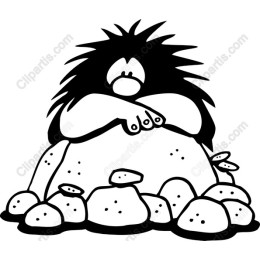 Whimsical Rock-Lounging Character