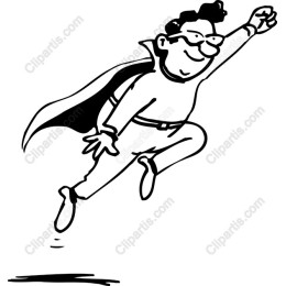 Cheerful Superhero Jumping