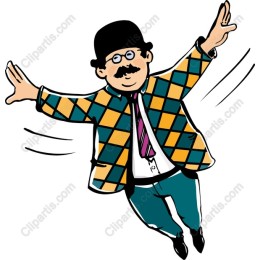 Joyful Character in Colorful Blazer