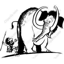 Caveman and Woolly Mammoth