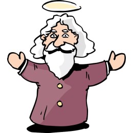 Happy Bearded Character with Halo