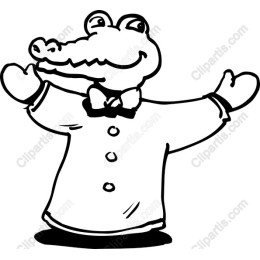 Playful Crocodile in Tuxedo