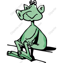 Whimsical Green Frog