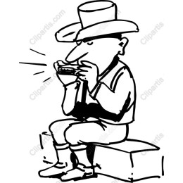 Cowboy Harmonica Player