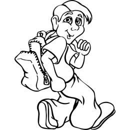 Cheerful Boy with Backpack
