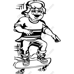 Cheerful Skateboarding Child