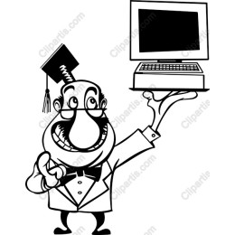 Charming Scholar with Computer