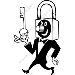 Cheerful Padlock Character