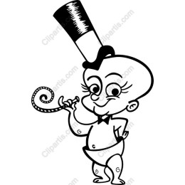 Playful Baby with Top Hat - Whimsical