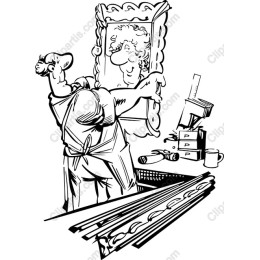 Whimsical Cartoon Artist at Work