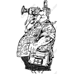 Whimsical Tourist with Vintage Camera