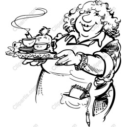 Cheerful Serving Woman