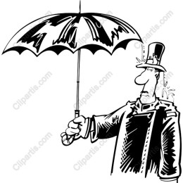 Vintage Gentleman with Umbrella