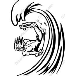 Dynamic Surfer Riding the Wave