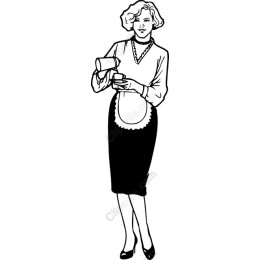 Vintage Coffee Serving Woman