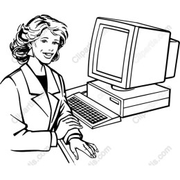 Professional Woman with Vintage Computer