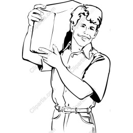 Cheerful Young Man Holding a Box