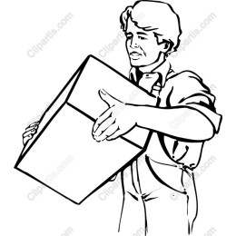 Young Man Carrying Box
