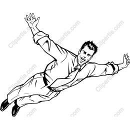 Dynamic Businessman in Flight