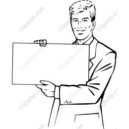 Professional Man Holding Blank Sign