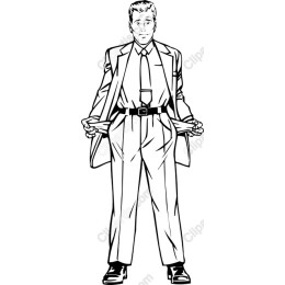 Humorous: Man with Empty Pockets