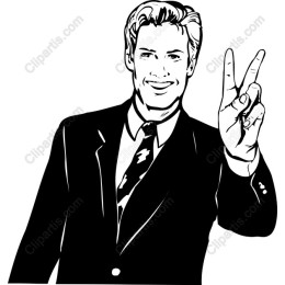 Businessman with Peace Sign