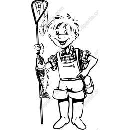 Cheerful Fishing Boy