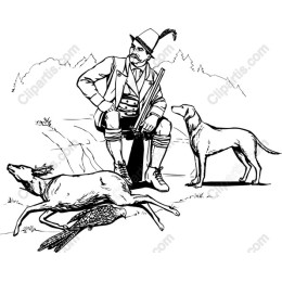 Vintage Hunter with Dogs