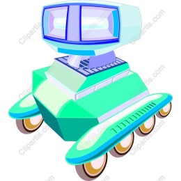 Futuristic Roller Skate Robot