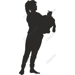 Silhouette of Person Holding Pet