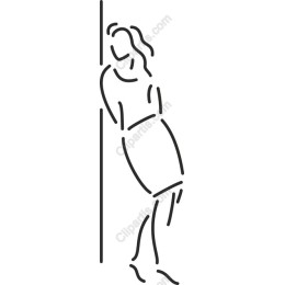 Elegant Minimalist of Woman Leaning
