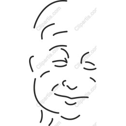 Charming Smiling Character Line Art