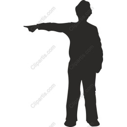 Silhouette of a Pointing Figure