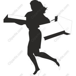 Dynamic Woman Carrying Packages