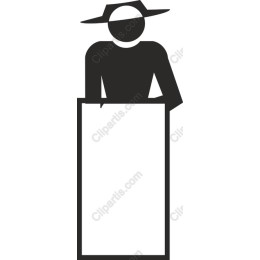 Minimalistic Figure with Blank Sign