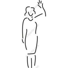 Minimalist Woman Waving