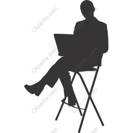 Seated Person with Laptop