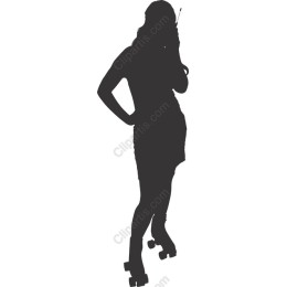 Glamorous Roller-Skating Woman