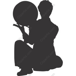 Silhouette of Person Holding Sphere